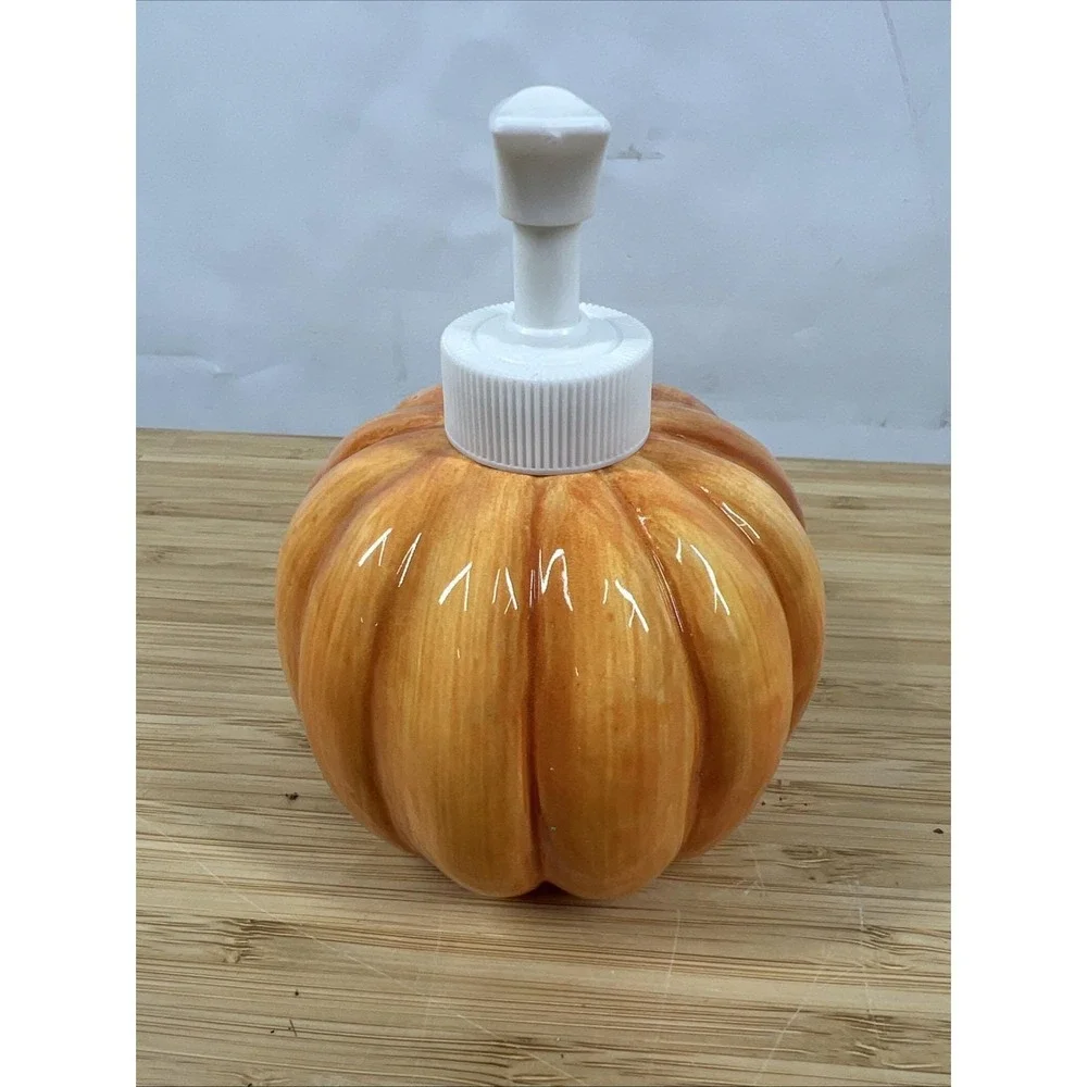 Otagiri Japan‎ Hand Painted Pumpkin Soap Dispenser New Never Used Vintage